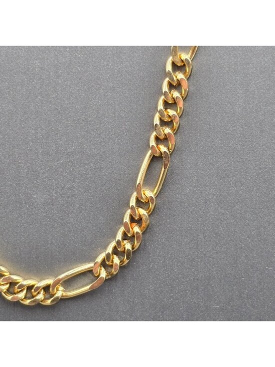 Unbranded Other - 14K Gold Plated Figaro Chain Necklace 6.3mm Heavy Link 20" Unisex Jewelry
